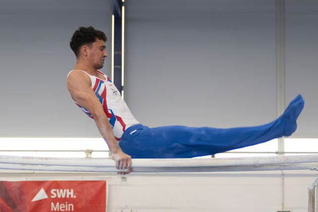 1.EM-Qualifikation Turnen Halle Saale Halle, Deutschland 13.Juli 2026: Im Bild:Milan Hosseini (TG Boeckingen) Halle Saale Turnhalle im TZ Halle Saale Sachsen Anhalt Deutschland *** 1 European Championships Qualifying Round, Gymnastics, Halle-Saale, Germany, July 13, 2026. Pictured: Milan Hosseini of TG Boeckingen at the Halle-Saale Gymnastics Hall in TZ Halle-Saale, Saxony-Anhalt, Germany