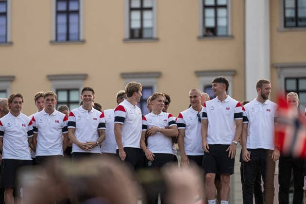 260713 Players of Norway at a team reception during day 33 of the FIFA World Cup, WM, Weltmeisterschaft, Fussball 2026 on July 13, 2026 in Oslo. Photo: Marius Nordnes BILDBYRAN COP 185 VG0993 bbeng fotball football soccer fotboll fifa world cup vm fotball-vm vm 2026 norge norway team reception *** July 13, 2026: Members of the Norwegian national team at a team reception on Day 33 of the 2026 FIFA World Cup, 2026 in Oslo. Photo by Marius Nordnes. BILDBYRAN COP 185 VG0993 bbeng soccer football fotboll FIFA World Cup World Cup 2026 Norway team reception  Copyright: MARIUSxNORDNES BB260713BB352