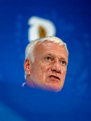 DALLAS - France national coach Didier Deschamps during the 2026 World Cup, France MD-1 press conference, PK, Pressekonferenz at AT&T Stadium on July 13, 2026 in Dallas, United States. (Photo by Stefan Koops EYE4IMAGES DeFodi Images) - *** DALLAS: France national team coach Didier Deschamps during the 2026 World Cup, France Match Day 1 press conference at AT&T Stadium on July 13, 2026, in Dallas, United States. Photo by Stefan Koops, EYE4IMAGES, DeFodi Images