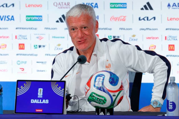 July 13, 2026, Arlington, Texas, USA: France manager DIDIER DESCHAMPS speaks to members of the media during a press conference, PK, Pressekonferenz at Dallas Stadium ahead of their semifinal match against France at the 2026 FIFA World Cup, WM, Weltmeisterschaft, Fussball FIFA World Cup 2026 - France Press Conference  - ZUMAa325 20260713_zsa_a325_007 Copyright: xDavidxBalleringxIix