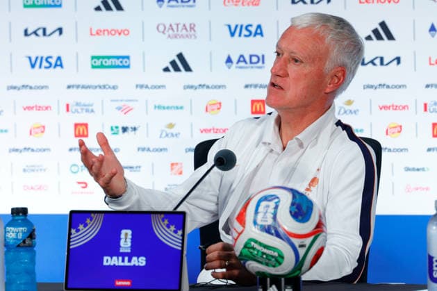 July 13, 2026, Arlington, Texas, USA: France manager DIDIER DESCHAMPS speaks to members of the media during a press conference, PK, Pressekonferenz at Dallas Stadium ahead of their semifinal match against France at the 2026 FIFA World Cup, WM, Weltmeisterschaft, Fussball FIFA World Cup 2026 - France Press Conference  - ZUMAa325 20260713_zsa_a325_009 Copyright: xDavidxBalleringxIix