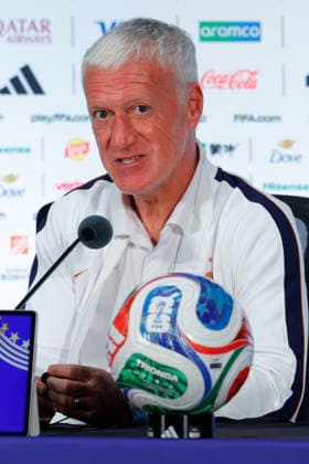 July 13, 2026, Arlington, Texas, USA: France manager DIDIER DESCHAMPS speaks to members of the media during a press conference, PK, Pressekonferenz at Dallas Stadium ahead of their semifinal match against France at the 2026 FIFA World Cup, WM, Weltmeisterschaft, Fussball FIFA World Cup 2026 - France Press Conference  - ZUMAa325 20260713_zsa_a325_010 Copyright: xDavidxBalleringxIix