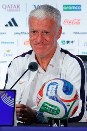July 13, 2026, Arlington, Texas, USA: France manager DIDIER DESCHAMPS speaks to members of the media during a press conference, PK, Pressekonferenz at Dallas Stadium ahead of their semifinal match against France at the 2026 FIFA World Cup, WM, Weltmeisterschaft, Fussball Arlington USA - ZUMAa325 20260713_zsa_a325_013 Copyright: xDavidxBalleringxIix