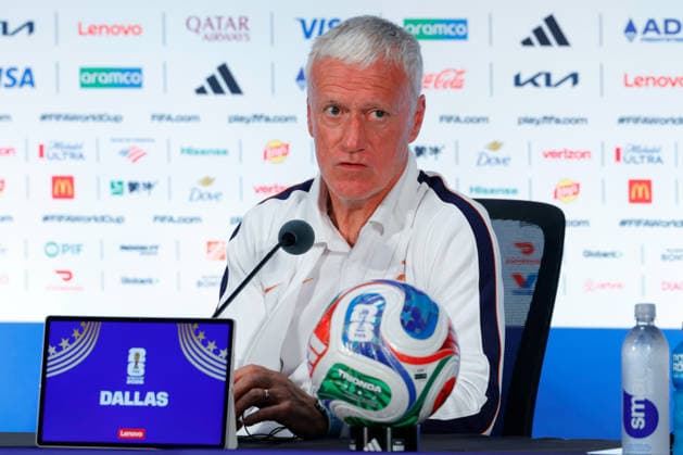 July 13, 2026, Arlington, Texas, USA: France manager DIDIER DESCHAMPS speaks to members of the media during a press conference, PK, Pressekonferenz at Dallas Stadium ahead of their semifinal match against France at the 2026 FIFA World Cup, WM, Weltmeisterschaft, Fussball Arlington USA - ZUMAa325 20260713_zsa_a325_015 Copyright: xDavidxBalleringxIix
