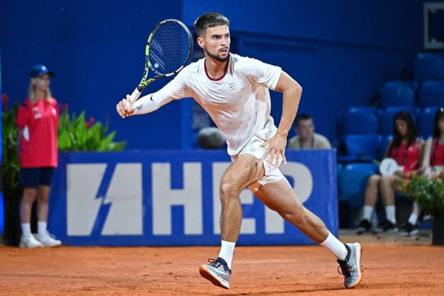 Croatia, Umag, 130726. Goran Ivanisevic Stadium. 36th Plava Laguna Croatia Open Umag. Tennis match between Vit Kopriva - Dino Prizmic. In the photo: Dino Prizmic. Photo: Vanesa Pandzic CROPIX Copyright: xxVanesaxPandzicx tenis_prizmic_kopriva4-130726