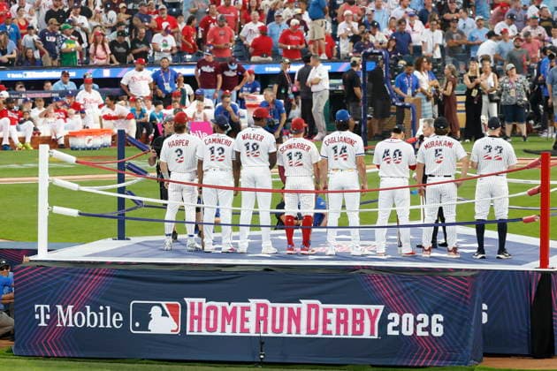 2026 Major League Baseball All Star game Players are introduced before the 2026 Major League Baseball All-Star Home Run Derby at Citizens Bank Park in Philadelphia, Pennsylvania, USA, 13 July 2026. PHILADELPHIA PENNSYLVANIA USA  Copyright: xSTEVENxM.xFALKx