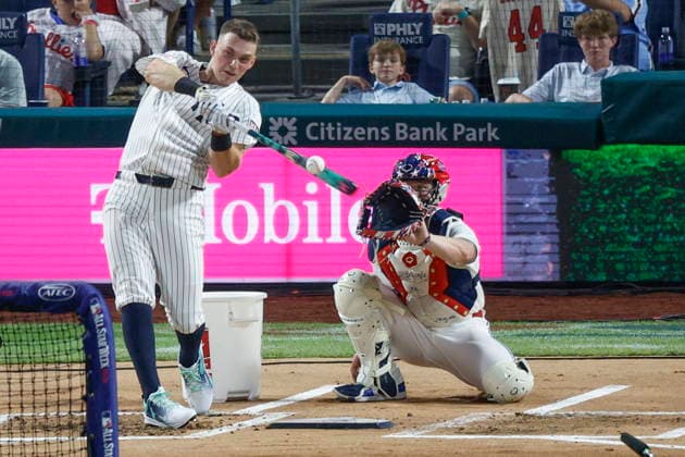 2026 Major League Baseball All Star game New York Yankees Ben Rice hits a home run during the first round of the 2026 Major League Baseball All-Star Home Run Derby at Citizens Bank Park in Philadelphia, Pennsylvania, USA, 13 July 2026. PHILADELPHIA PENNSYLVANIA USA  Copyright: xSTEVENxM.xFALKx