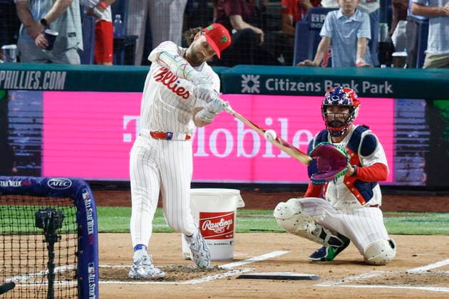 2026 Major League Baseball All Star game Kansas City Royals Jac Caglianone hits a home run during the first round of the 2026 Major League Baseball All-Star Home Run Derby at Citizens Bank Park in Philadelphia, Pennsylvania, USA, 13 July 2026. PHILADELPHIA PENNSYLVANIA USA  Copyright: xSTEVENxM.xFALKx