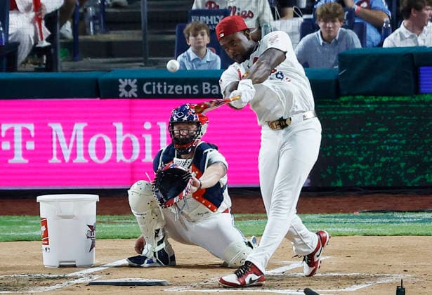 St Louis Cardinals Jordan Walker competes in the final round of the 2026 MLB, Baseball Herren, USA Home Run Derby at Citizens Bank Park in Philadelphia, Pennsylvania, on Monday, July 13, 2026.  PHI20260713945 LAURENCExKESTERSON