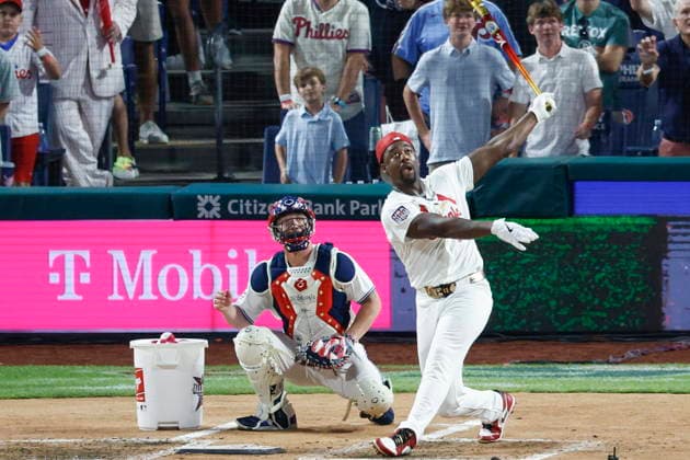 2026 Major League Baseball All Star game St. Louis Cardinals Jordan Walker watches the ball after hitting the winning home run to win the 2026 Major League Baseball All-Star Home Run Derby at Citizens Bank Park in Philadelphia, Pennsylvania, USA, 13 July 2026. PHILADELPHIA PENNSYLVANIA USA  Copyright: xSTEVENxM.xFALKx