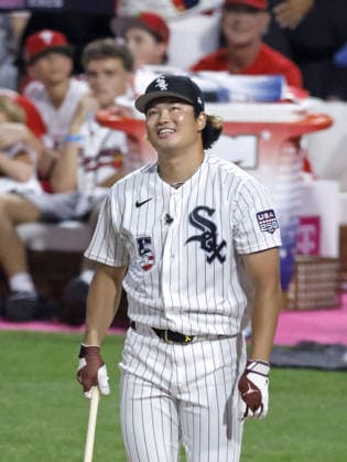 Baseball: MLB, Baseball Herren, USA All-Star Home Run Derby Munetaka Murakami of the Chicago White Sox reacts after competing in the first round of the MLB All-Star Home Run Derby on July 13, 2026, at Citizens Bank Park in Philadelphia.  A14AA0005622999P