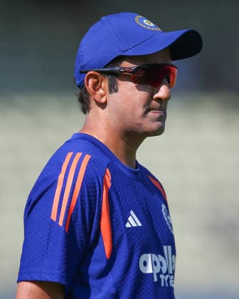 BIRMINGHAM, ENGLAND - JULY 14: Head coach Gautam Gambhir of India observes warm up before during the 1st Metro Bank ODI match between England and India at Edgbaston on July 14, 2026 in Birmingham, England.  Copyright: xJayxPatel SPPx Sportspressphoto_SPR190409