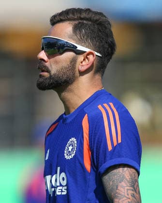 BIRMINGHAM, ENGLAND - JULY 14: Virat Kohli of India warms up before the 1st Metro Bank ODI match between England and India at Edgbaston on July 14, 2026 in Birmingham, England.  Copyright: xJayxPatel SPPx Sportspressphoto_SPR190411