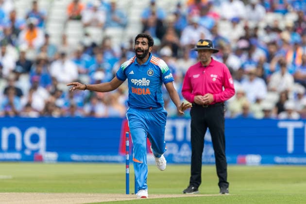 England v India, Metro Bank One Day International India bowler Jasprit Bumrah appeals during the Metro Bank One Day international match, Länderspiel, Nationalmannschaft between England and India at Edgbaston, Birmingham, UK on 14 July 2026. Birmingham Edgbaston West Midlands UK Editorial use only , Copyright: xManjitxNarotrax PSI-24512-0008