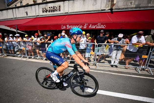 Tour de France 2026 Stage 10 LE LIORAN, FRANCE - JULY 14 : Gate Aaron (NZL) of XDS Astana Team before the start of the race during stage 10 of the 113rd edition of Tour de France an UCI World Tour 2.UWT cycling road race stage for Men Elite of 167 km with start in Aurillac and finish in Le Lioran on July 14, 2026 in Le Lioran, France, 14 07 2026 Le Lioran France  Copyright: xTomasxSiskx