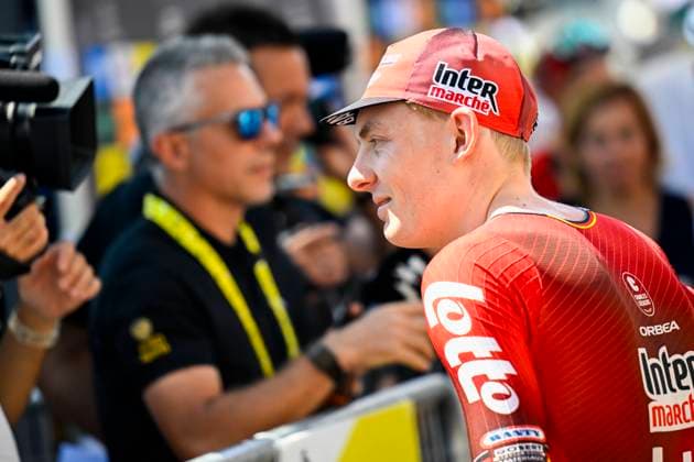 Tour de France 2026 Stage 10 LE LIORAN, FRANCE - JULY 14 : Veistroffer Baptiste (FRA) of Lotto Intermarche before the start of the race during stage 10 of the 113rd edition of Tour de France an UCI World Tour 2.UWT cycling road race stage for Men Elite of 167 km with start in Aurillac and finish in Le Lioran on July 14, 2026 in Le Lioran, France, 14 07 2026 Le Lioran France  Copyright: xTomasxSiskx