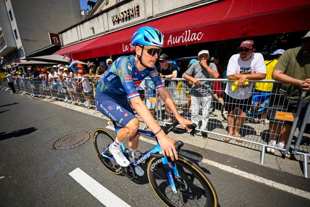 Tour de France 2026 Stage 10 LE LIORAN, FRANCE - JULY 14 : Van Baarle Dylan (NED) of Soudal Quick-Step before the start of the race during stage 10 of the 113rd edition of Tour de France an UCI World Tour 2.UWT cycling road race stage for Men Elite of 167 km with start in Aurillac and finish in Le Lioran on July 14, 2026 in Le Lioran, France, 14 07 2026 Le Lioran France  Copyright: xTomasxSiskx