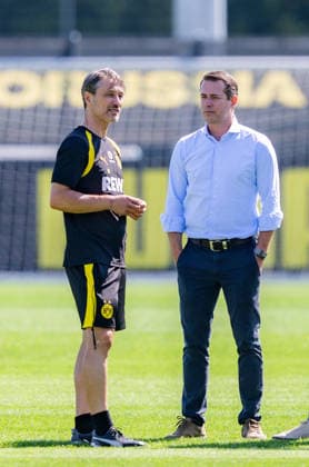 Bundesliga, Borussia Dortmund öffentliches Training am 14.07.2026, Saisonstart 2026 2027 in Dortmud Niko Kovac, Lars Ricken *** Bundesliga, Borussia Dortmund public training session on July 14, 2026, start of the 2026–2027 season in Dortmund, Niko Kovac, Lars Ricken Copyright: xDavidxInderliedx
