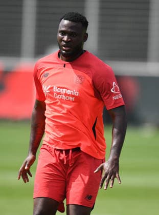 14.07.2026, xophax, Fussball 1.Bundesliga, Bayer 04 Leverkusen. Training . Trainingsauftakt an der BayArena. Victor Boniface ( Bayer 04 ) Leverkusen *** July 14, 2026, xophax, Soccer, Bundesliga 1, Bayer 04 Leverkusen Training, First Training Session at the BayArena, Victor Boniface, Bayer 04 Leverkusen