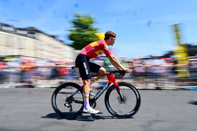 Tour de France 2026 Stage 10 LE LIORAN, FRANCE - JULY 14 : Abrahamsen Jonas (NOR) of Uno-X Mobility before the start of the race during stage 10 of the 113rd edition of Tour de France an UCI World Tour 2.UWT cycling road race stage for Men Elite of 167 km with start in Aurillac and finish in Le Lioran on July 14, 2026 in Le Lioran, France, 14 07 2026 Le Lioran France  Copyright: xPeterxDexVoechtx