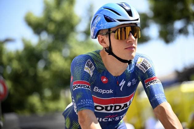 Belgian Ilan Van Wilder of Soudal Quick-Step pictured at the start of stage 10 of the 2026 Tour de France cycling race, a stage of 167km from Aurillac to Le Lioran, on Tuesday 14 July 2026. The 113th edition of the Tour de France starts on Saturday 4 July in Barcelona, Spain, and will finish in Paris, France on the 26th of July. JASPERxJACOBS  x181108412x