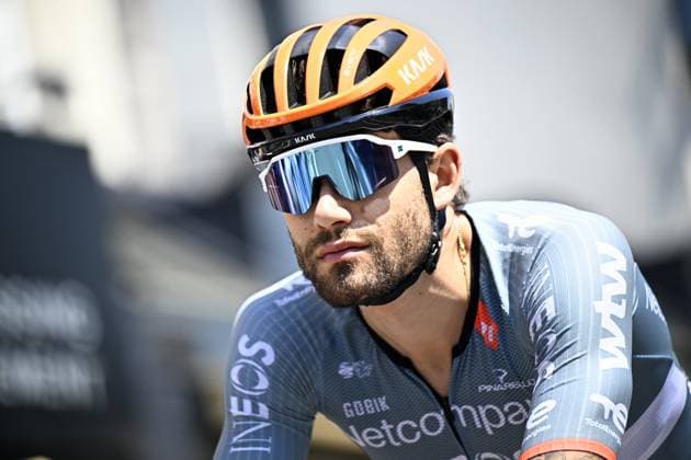 Italian Filippo Ganna of Netcompany-INEOS pictured at the start of stage 10 of the 2026 Tour de France cycling race, a stage of 167km from Aurillac to Le Lioran, on Tuesday 14 July 2026. The 113th edition of the Tour de France starts on Saturday 4 July in Barcelona, Spain, and will finish in Paris, France on the 26th of July. JASPERxJACOBS  x181108428x