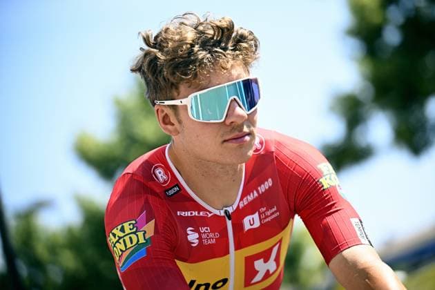Norwegian Jonas Abrahamsen of Uno-X Mobility pictured at the start of stage 10 of the 2026 Tour de France cycling race, a stage of 167km from Aurillac to Le Lioran, on Tuesday 14 July 2026. The 113th edition of the Tour de France starts on Saturday 4 July in Barcelona, Spain, and will finish in Paris, France on the 26th of July. JASPERxJACOBS  x181109936x