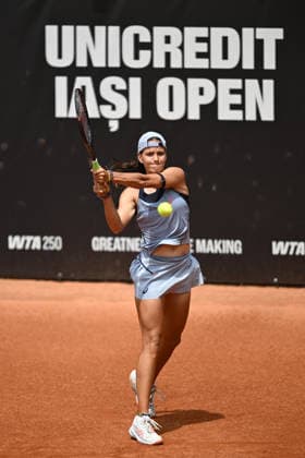 UniCredit IASI OPEN Emiliana Arango of Columbia plays against Tamara Zidansek of Slovenia during the Unicredit Iasi Open game, in Iasi, Romania, on July 14, 2026. Imago Images Alex Nicodim Copyright: xAlexxNicodimx