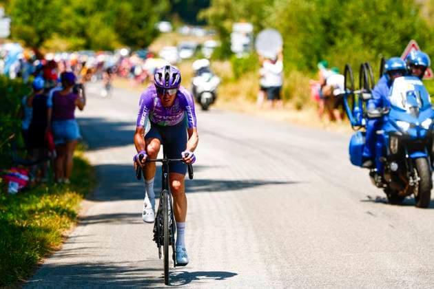 Tour de France 2026 Stage 10 LE LIORAN, FRANCE - JULY 14 : O Connor Ben (AUS) of Team Jayco AlUla attacking during stage 10 of the 113rd edition of Tour de France an UCI World Tour 2.UWT cycling road race stage for Men Elite of 167 km with start in Aurillac and finish in Le Lioran on July 14, 2026 in Le Lioran, France, 14 07 2026 Le Lioran France  Copyright: xLucaxBettinix