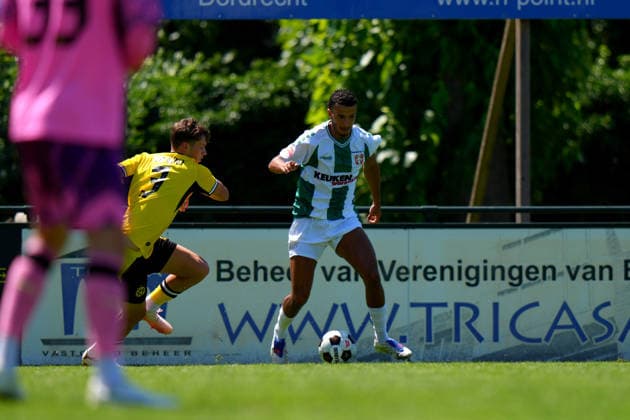 Friendly: FC Dordrecht v Borussia Dortmund II Papendrecht - Adil Lechkar of FC Dordrecht before a friendly match in preperation of the 2026 2027 season. The match is set between FC Dordrecht and Borussia Dortmund II at V.V. Papendrecht on 14 July 2026 in Papendrecht, The Netherlands. (Hero Images Nick Koole) Copyright: xNickxKoolex