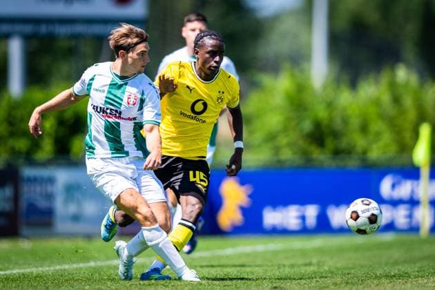 PAPENDRECHT , 14-07-2026 , Sportpark Slobbengors , season 2026 2027 , Dutch Preseason football , match between FC Dordrecht and Borussia Dortmund II , picture shows FC Dordrecht player Lucas Gardenier Dordrecht - Borussia Dortmund II (friendly)  x205022380x Copyright: