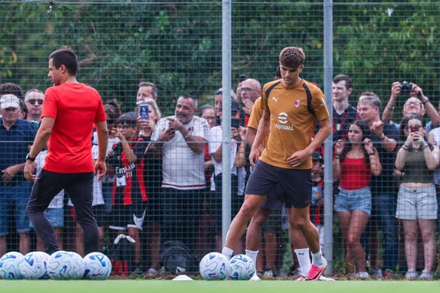 Davide Bartesaghi of AC Milan seen in action during Training Session AC Milan 2026 27 at Milanello in Milan, Italy Milan Milanello Milan Italy Copyright: xEPhotopressx SP24-1440-038