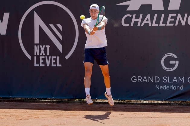 2026-07-14 Dutch Open Tournament - Day Two BUNSCHOTEN, NETHERLANDS - JULY 14: Tom Gentzsch of Germany during Day Two of the Dutch Open Tournament at Eemslag Tennis & Padel on July 14, 2026 in Bunschoten, Netherlands. (Photo by Joris Verwijst BSR Agency) Bunschoten Netherlands Content not available for redistribution in The Netherlands directly or indirectly through any third parties. Copyright: xBSRxAgencyx