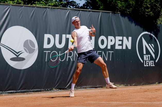 2026-07-14 Dutch Open Tournament - Day Two BUNSCHOTEN, NETHERLANDS - JULY 14: Tom Gentzsch of Germany during Day Two of the Dutch Open Tournament at Eemslag Tennis & Padel on July 14, 2026 in Bunschoten, Netherlands. (Photo by Joris Verwijst BSR Agency) Bunschoten Netherlands Content not available for redistribution in The Netherlands directly or indirectly through any third parties. Copyright: xBSRxAgencyx