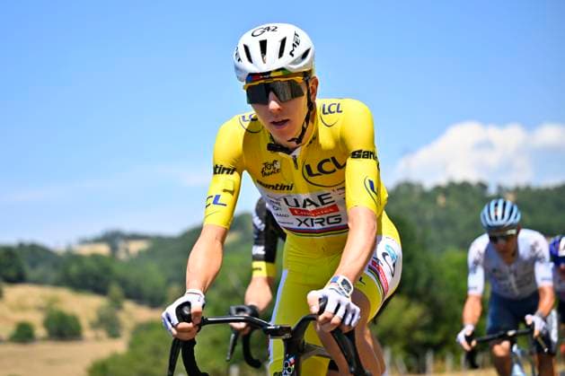 Tour de France 2026 Stage 10 LE LIORAN, FRANCE - JULY 14 : Pogacar Tadej (SLO) of UAE Team Emirates XRG in action during stage 10 of the 113rd edition of Tour de France an UCI World Tour 2.UWT cycling road race stage for Men Elite of 167 km with start in Aurillac and finish in Le Lioran on July 14, 2026 in Le Lioran, France, 14 07 2026 Le Lioran France  Copyright: xTomasxSiskx