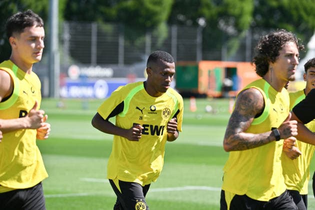 Justin Lerma (Borussia Dortmund) 14.07.2026, Fussball 1. Bundesliga, Saison 2026 2027, Training Borussia Dortmund Dortmund Trainingsgelände Nordrhein Westfalen Deutschland *** Justin Lerma, Borussia Dortmund, July 14, 2026, Soccer, Bundesliga 1, 2026–2027 Season, Borussia Dortmund Training, Dortmund Training Facility, North Rhine-Westphalia, Germany Team2