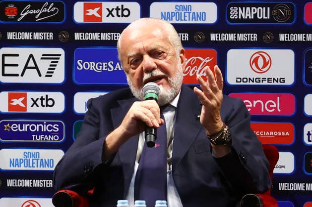 July 14, 2026, Naples, Napoli, Italy: Aurelio de Laurentiis owner of Napoliattend a press conference, PK, Pressekonferenz of new SSC Napoli head coach at Teatro di San Carlo on July 14, 2026 in Naples, Italy. Naples Italy - ZUMAl131 20260714_zsp_l131_013 Copyright: xCiroxDexLucax