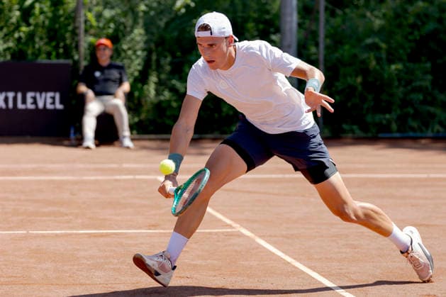 2026-07-14 Dutch Open Tournament - Day Two BUNSCHOTEN, NETHERLANDS - JULY 14: Tom Gentzsch of Germany during Day Two of the Dutch Open Tournament at Eemslag Tennis & Padel on July 14, 2026 in Bunschoten, Netherlands. (Photo by Joris Verwijst BSR Agency) Bunschoten Netherlands Content not available for redistribution in The Netherlands directly or indirectly through any third parties. Copyright: xBSRxAgencyx