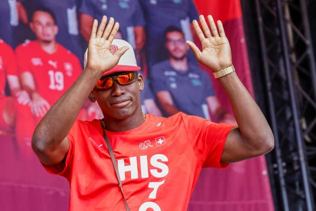 Breel Embolo , Schweiz, Schweizer Nationalteam Empfang Zürich, WM-Rückkehr der Schweizer Nati, Empfang nach der WM 2026, 2026, 14.07.2026, Turbinenplatz, Zürich, Schweiz Zürich Turbinenplatz Schweiz *** Breel Embolo, Switzerland, Swiss National Team Welcome Ceremony in Zurich, World Cup Return of the Swiss National Team, Welcome Ceremony after the 2026 World Cup, 2026, July 14, 2026, Turbinenplatz, Zurich, Switzerland, Zurich, Turbinenplatz, Switzerland Copyright: xGrantxHubbsx