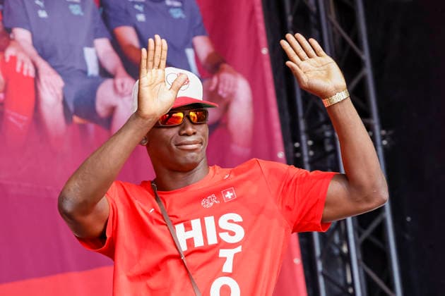 Breel Embolo , Schweiz, Schweizer Nationalteam Empfang Zürich, WM-Rückkehr der Schweizer Nati, Empfang nach der WM 2026, 2026, 14.07.2026, Turbinenplatz, Zürich, Schweiz Zürich Turbinenplatz Schweiz *** Breel Embolo, Switzerland, Swiss National Team Welcome Ceremony in Zurich, World Cup Return of the Swiss National Team, Welcome Ceremony after the 2026 World Cup, 2026, July 14, 2026, Turbinenplatz, Zurich, Switzerland, Zurich, Turbinenplatz, Switzerland Copyright: xGrantxHubbsx