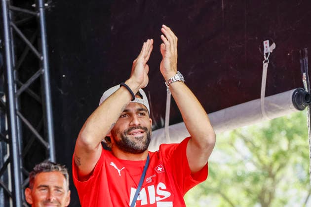 Ricardo Rodriguez , Schweiz, Schweizer Nationalteam Empfang Zürich, WM-Rückkehr der Schweizer Nati, Empfang nach der WM 2026, 2026, 14.07.2026, Turbinenplatz, Zürich, Schweiz Zürich Turbinenplatz Schweiz *** Ricardo Rodriguez, Switzerland, Swiss National Team Welcome Ceremony in Zurich, World Cup: Return of the Swiss National Team, Welcome Ceremony after the 2026 World Cup, 2026, July 14, 2026, Turbinenplatz, Zurich, Switzerland; Zurich, Turbinenplatz, Switzerland Copyright: xGrantxHubbsx