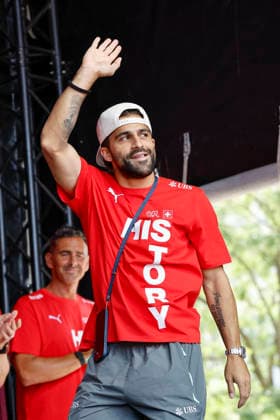 Ricardo Rodriguez , Schweiz, Schweizer Nationalteam Empfang Zürich, WM-Rückkehr der Schweizer Nati, Empfang nach der WM 2026, 2026, 14.07.2026, Turbinenplatz, Zürich, Schweiz Zürich Turbinenplatz Schweiz *** Ricardo Rodriguez, Switzerland, Swiss National Team Welcome Ceremony in Zurich, World Cup: Return of the Swiss National Team, Welcome Ceremony after the 2026 World Cup, 2026, July 14, 2026, Turbinenplatz, Zurich, Switzerland; Zurich, Turbinenplatz, Switzerland Copyright: xGrantxHubbsx