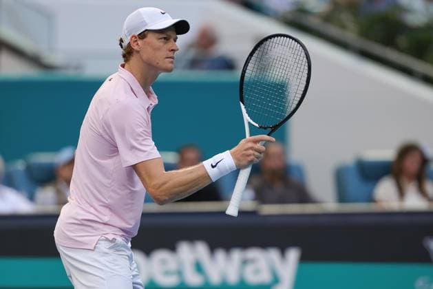 USA TENNIS Tennis 2026 Miami Open - Day 12 - Men s Final epa12859494 Jannik Sinner of Italy reacts after winning a point against Jiri Lehecka of the Czech Republic during the Men’s Final match at the 2026 Miami Open tennis tournament at the Hard Rock Stadium in Miami, Florida, USA, 29 March 2026. MIAMI United States  Copyright: xCRISTOBALxHERRERA-ULASHKEVICHx