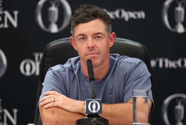 154th Open Golf Championships - Practice Day Rory McIlroy of Northern Ireland attends a press conference, PK, Pressekonferenz during practice day at the British Open Golf Championships at Royal Birkdale in Southport, Britain, 14 July 2026. SOUTHPORT UNITED KINGDOM  Copyright: xADAMxVAUGHANx