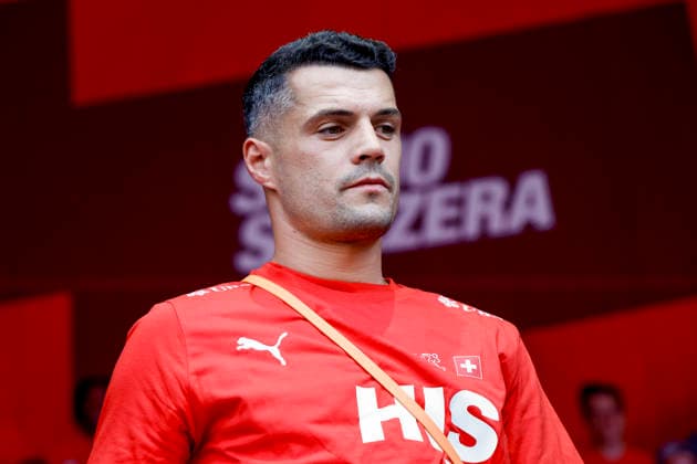 Granit Xhaka , Schweiz, Schweizer Nationalteam Empfang Zürich, WM-Rückkehr der Schweizer Nati, Empfang nach der WM 2026, 2026, 14.07.2026, Turbinenplatz, Zürich, Schweiz Zürich Turbinenplatz Schweiz *** Granit Xhaka, Switzerland, Swiss National Team Welcome Ceremony in Zurich, World Cup Return of the Swiss National Team, Welcome Ceremony after the 2026 World Cup, 2026, July 14, 2026, Turbinenplatz, Zurich, Switzerland, Zurich, Turbinenplatz, Switzerland Copyright: xGrantxHubbsx
