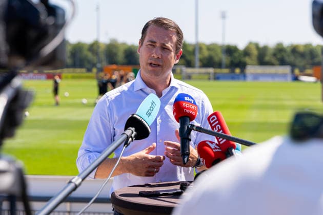 14.07.2026, Fussball, Training von Borussia Dortmund. Medienrunde mit Geschäftsführer Lars Ricken (Borussia Dortmund). Dortmund Trainingsgelände des BVB NRW Deutschland xRHR-FOTO DEx *** July 14, 2026, Soccer, Borussia Dortmund Training Media Session with Sporting Director Lars Ricken Borussia Dortmund BVB Training Facility, North Rhine-Westphalia, Germany xRHR PHOTO DEx Copyright: DennisxEwert RHR-FOTOx RHR-FOTO DE
