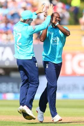 Jofra Archer of England celebrates taking the wicket of Virat Kohli of India England v India, First Metro Bank One Day International, International Cricket, Edgbaston, Birmingham, UK - 14 Jul 2026Birmingham Edgbaston United Kingdom  Copyright: xPaulxCurrie Shutterstockx 16989400eb