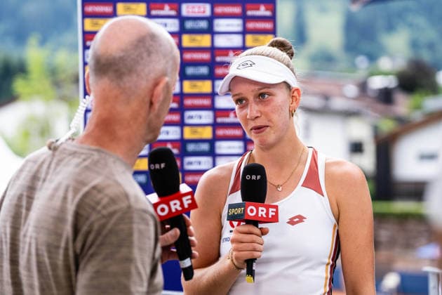 TENNIS - WTA, Tennis Damen Generali Open Ladies Kitzbuehel KITZBUEHEL,AUSTRIA,14.JUL.26 - TENNIS - WTA Tour, Generali Open Ladies Kitzbuehel. Image shows Sinja Kraus (AUT) during ORF interview.  GEPAxpictures xJulioxArellano