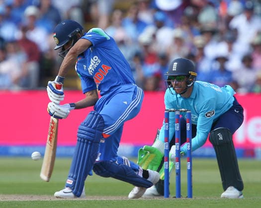 BIRMINGHAM, ENGLAND - JULY 14: Shubman Gill of India bats during the 1st Metro Bank ODI match between England and India at Edgbaston on July 14, 2026 in Birmingham, England.  Copyright: xJayxPatel SPPx Sportspressphoto_SPR190542