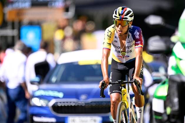Tour de France 2026 Stage 10 LE LIORAN, FRANCE - JULY 14 : Bernal Egan (COL) of Netcompany INEOS at the finish line during stage 10 of the 113rd edition of Tour de France an UCI World Tour 2.UWT cycling road race stage for Men Elite of 167 km with start in Aurillac and finish in Le Lioran on July 14, 2026 in Le Lioran, France, 14 07 2026 Le Lioran France  Copyright: xTomasxSiskx